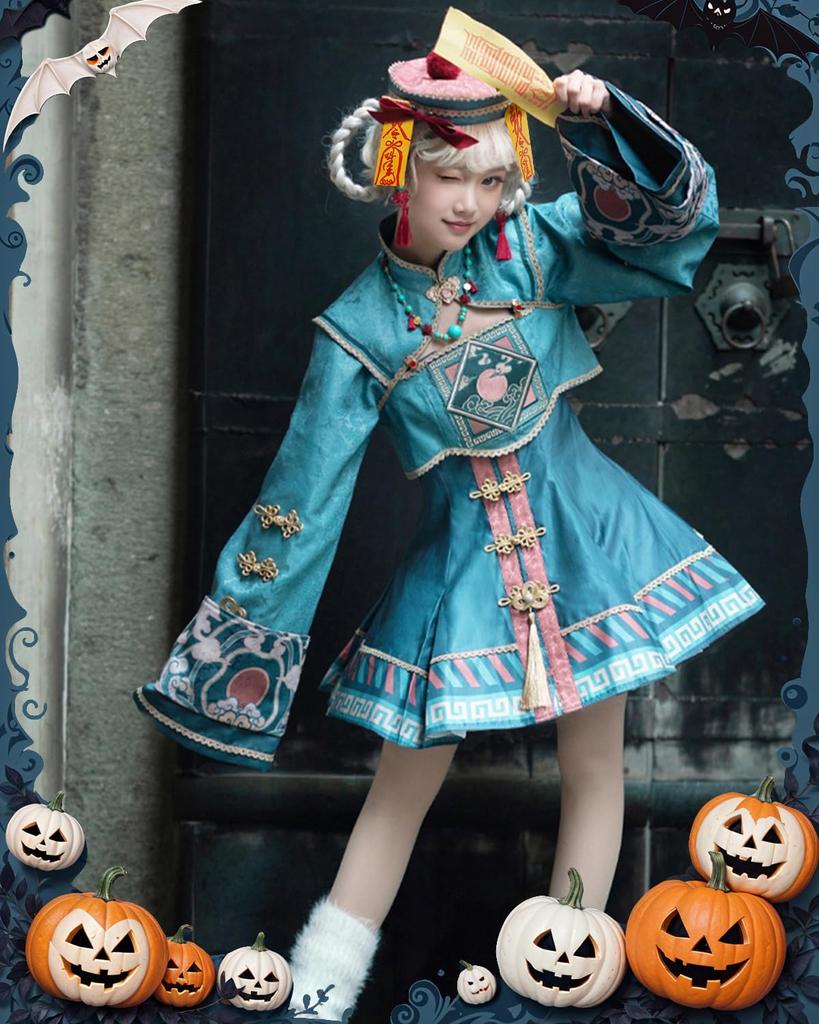 JIURUN Хэллоуин Косплей Цзянши Лолита Аниме Готика Ретро Лолита Школьный Культурный Темный Выступление Милый Рождественский Костюм, Платье, Вышивка, Лолита,