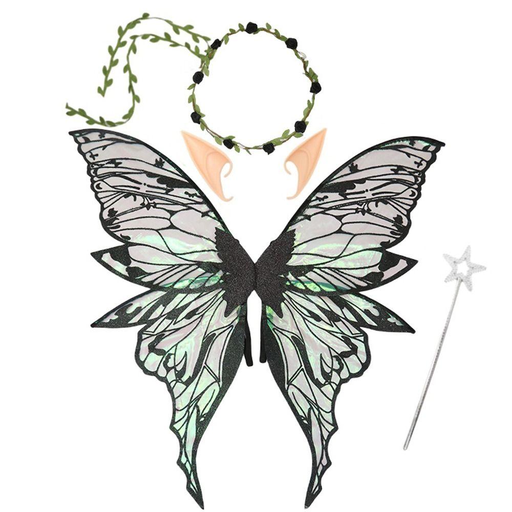 Набор костюма феи «Звездная палочка», цветочная корона, сверкающие крылья ангела для детей и взрослых