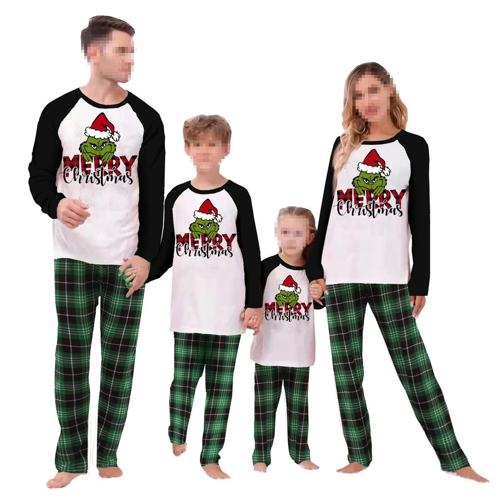 Christmas Prints Family Matching Long Sleeve Tops+Pants Set Family Matching Sets