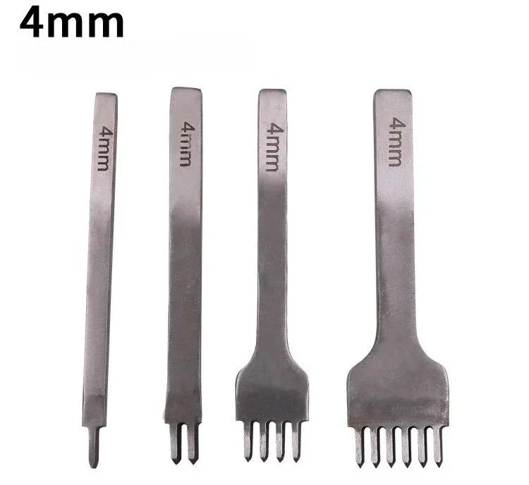3/4/5/6MM 1/2/4/6 Prong DIY Leather Hole Punch Tool Leather Stitching Tools Diamond Chisel Leather Carving Punch Hole Work