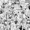 1000 черно-белых аниме-наклеек: Demon Slayer, One Piece и многое другое для украшения блокнота