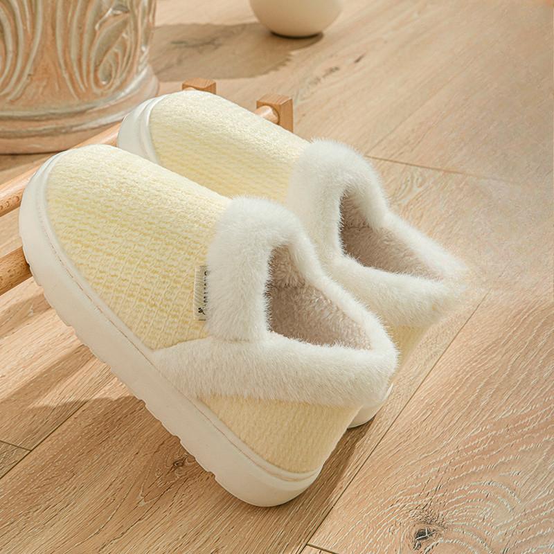 Женские хлопковые тапочки на каблуке-мешке, простые, для домашнего и хозяйственного использования, высокие теплые хлопковые туфли с флисом, мужская зимняя верхняя одежда
