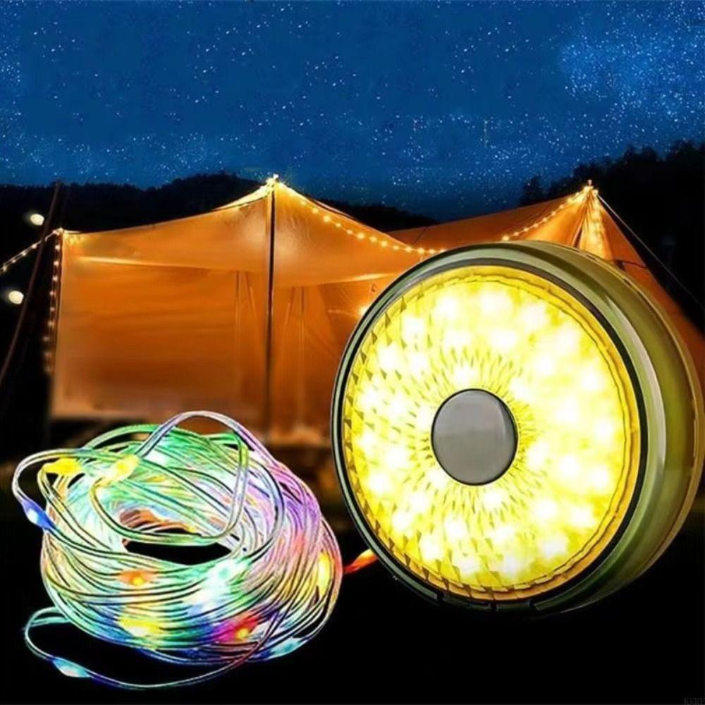 Plastic Texture Camping String Lights USB Rechargeable Retractable Camping Light  Yard Garden