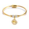 Rockyu Bracelet for 18K Tree of Magnetic Pure Titanium Hypoallergenic of Women, Popular, Zirconia, Life, Bangle, Elegant, Bracelet, (Tree Life-Gold)