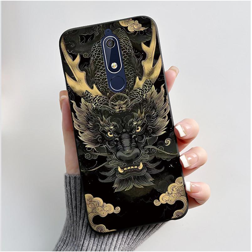 Чехол Для Nokia 5.1 6.1 Эстетичный Роскошный Милый Крутой Мальчики Девочки Мягкий силикон Чехол для телефона Задняя крышка Черный Матовый Защитный чехол
