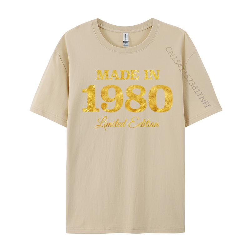 Vintage Made In 1980 Limited Edition 44th Birthday Printed On Normal Tops & Tees NEW YEAR DAY Camisa Cotton Youth T-Shirt