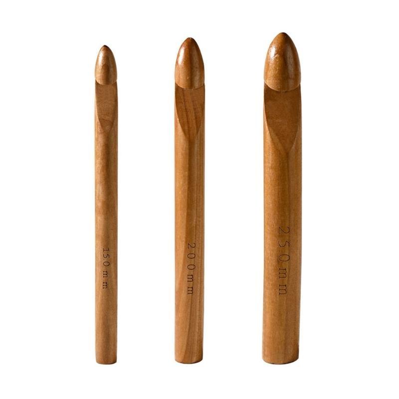 Большой набор деревянных крючков для вязания из супертолстой пряжи или полосок ткани top sale