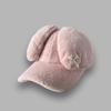 Шапка-ушанка из овечьей шерсти Y2k с кроличьими ушками, корейская бейсболка с козырьком, милая женская бейсболка