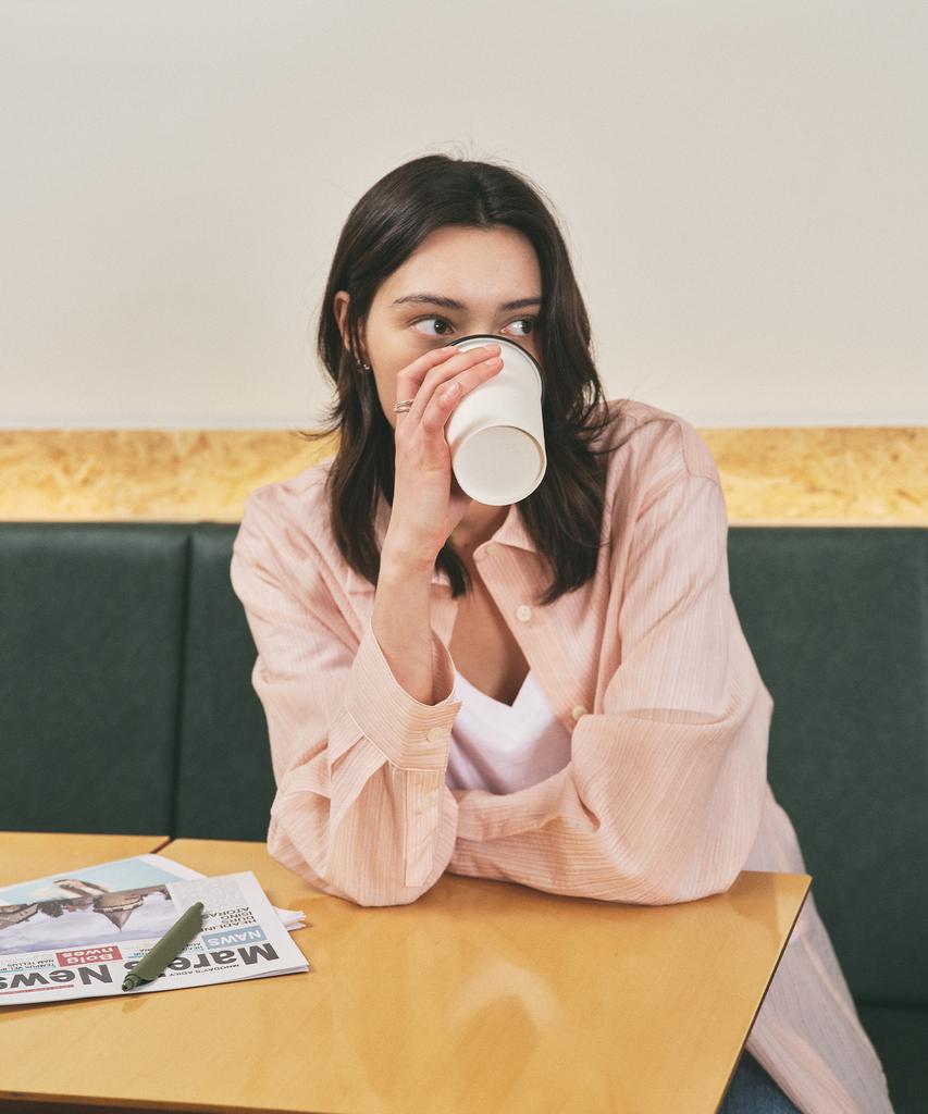 ROIROI Striped Sheer Shirt - Pink
