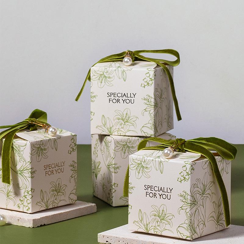 5pc Elegant Fresh Flowers Candy Box Biscuit Storage Party Supplies Gift Wrapping Favors Decor Paper