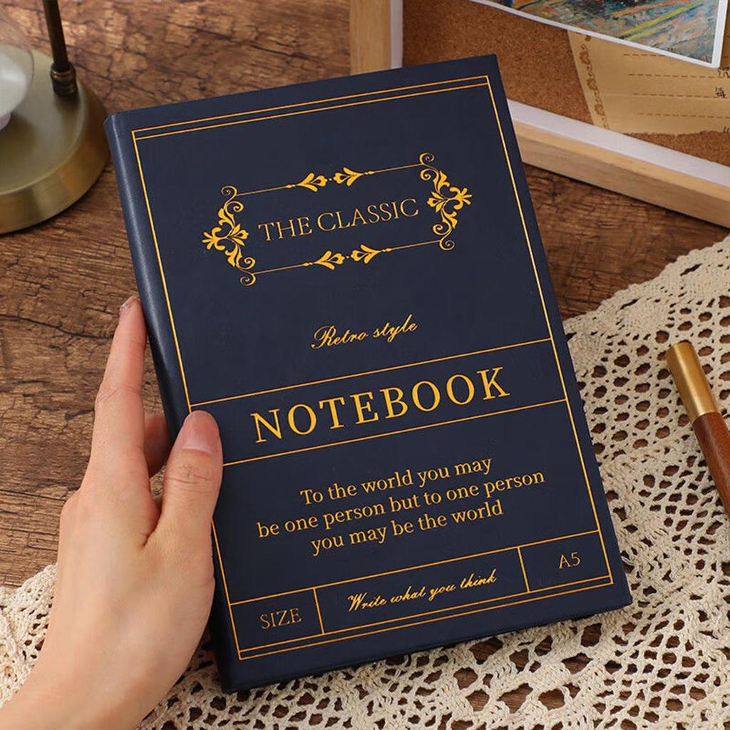 A5 Leather Student Subject Notebook, Diary, Lined Pages, Business Meeting Record Book, Notepad, Travel Log, 120 Sheets 240 Pages