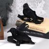 With Shoulder Strap Simulation Black Crow Flocking Plush Crow Toy  Holiday Party Decoration