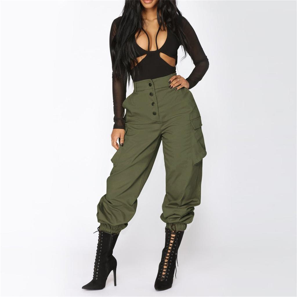 Женские эластичные повседневные брюки с высокой талией