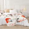 GUOYU Blanket Japanese Style Blankets and ThrowsCrane and Sun Blanket Throw for Kids AdultsCherry Blossom Fleece Blanket Oriental Painting