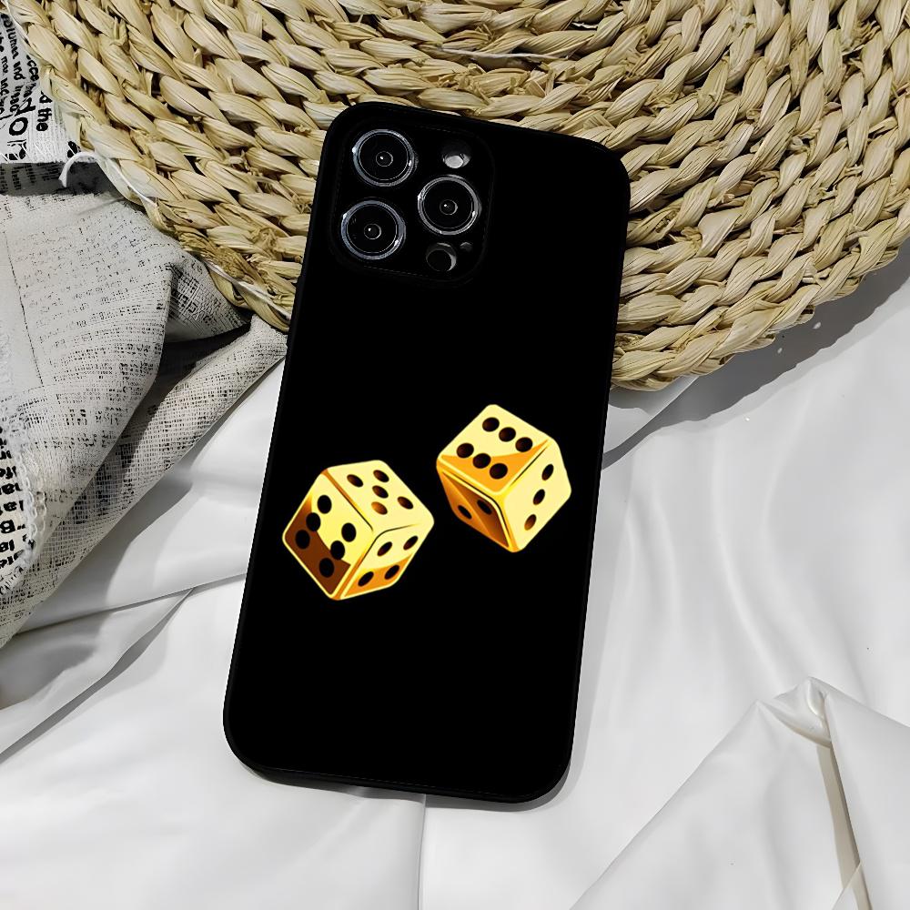 Чехол для телефона Dice Poker Casino для iphone 16 15 Pro 14 13 Mini 11 12 Max Xr X Xs 7 8 Plus Черный мягкий чехол