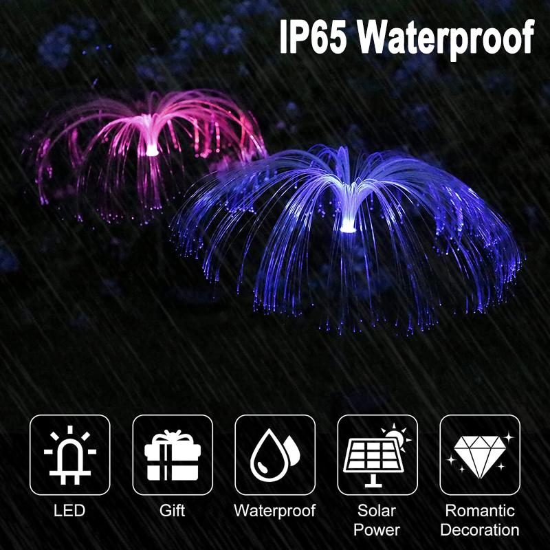 Солнечные садовые фонари, уличные водонепроницаемые оптоволоконные медузы, газонные фонари, уличный дворик, декор для виллы, двора, ночник XYZ