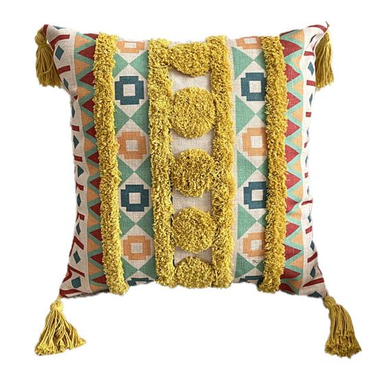 45x45 см тафтинговая наволочка с кисточками в богемном этническом стиле с геометрической застежкой-молнией хлопковый диван украшение для спальни наволочка