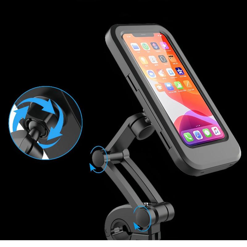 Car-Mounted Phone Holder, Suitable For Motorcycles And Bicycles, Waterproof, Shockproof, With Adjustable Height