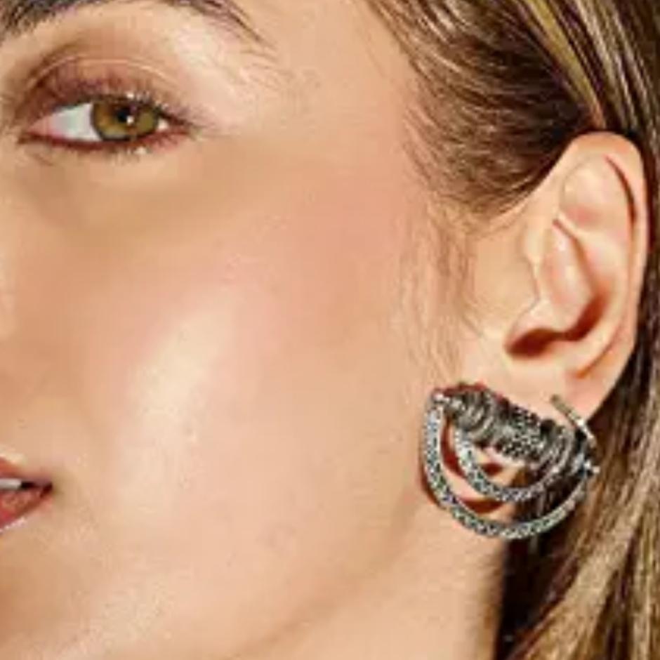 Серьги из латуни и серебра с оксидированием для женщин и девочек, стильная, модная эксклюзивная коллекция, 100% приятный для кожи продукт для сережек