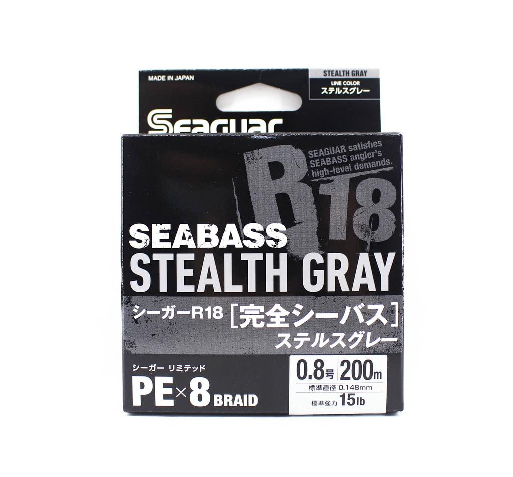 Seaguar PE Line R18 Сибас 200 м Размер 0,8 15 фунтов Stealth Grey (8290)