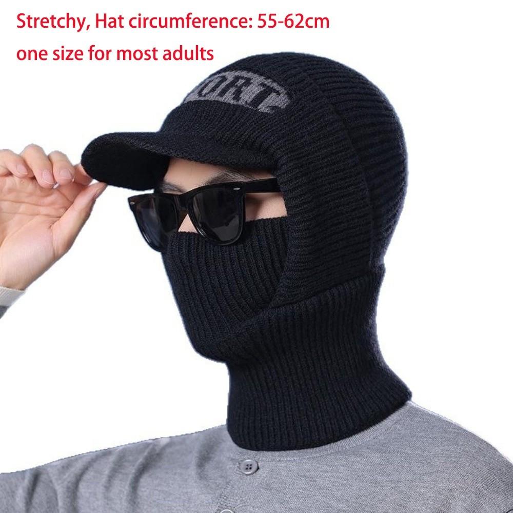 Thick Thermal Fleece Lined Balaclava Fleece Lined Winter Beanie Hat  Cold Weather