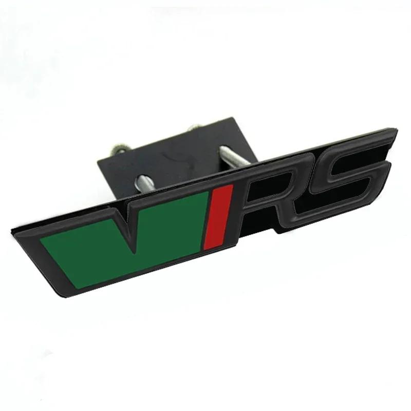 JIYQ3 VRS Logo Car Front Grille Emblem Metal Badge Decoration for Skoda Octavia Rs Fabia Rapid Superb Kodiaq Yeti Citigo Vision Kodiak