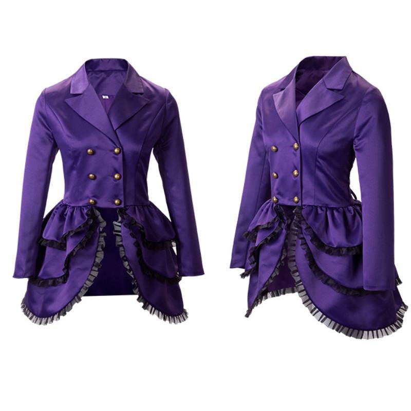 Women's Double-breasted Lace Trim Medieval Renaissance Cos Stage Performance Outfit