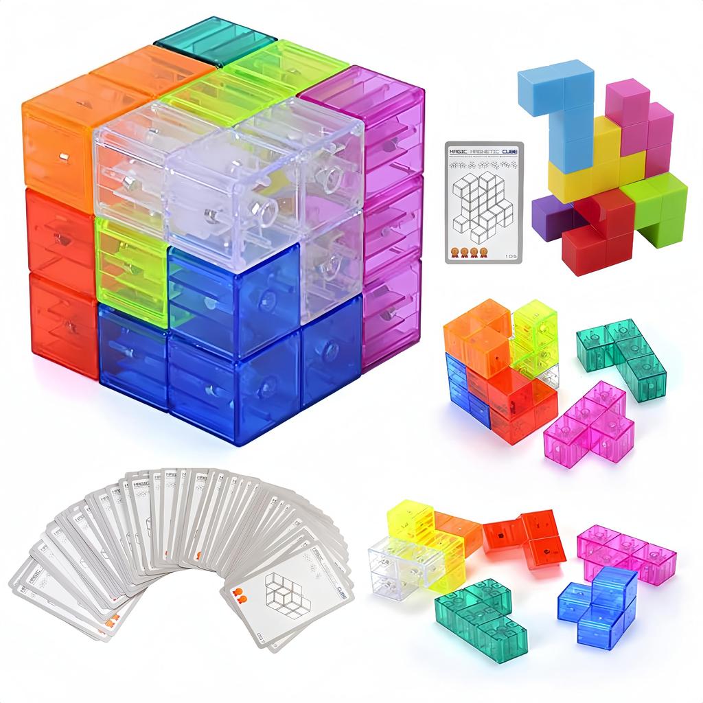XMD Magic Cube Магнитный блок 3D головоломка (Чистый цвет)