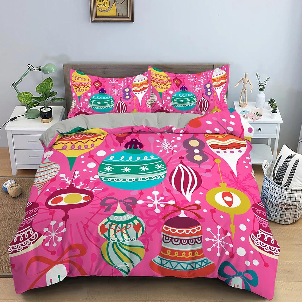 Comforter Christmas Bedding Set 3D Print Santa Claus King Queen Single Double Size Kids Polyester Bedding Set No Bed Sheet