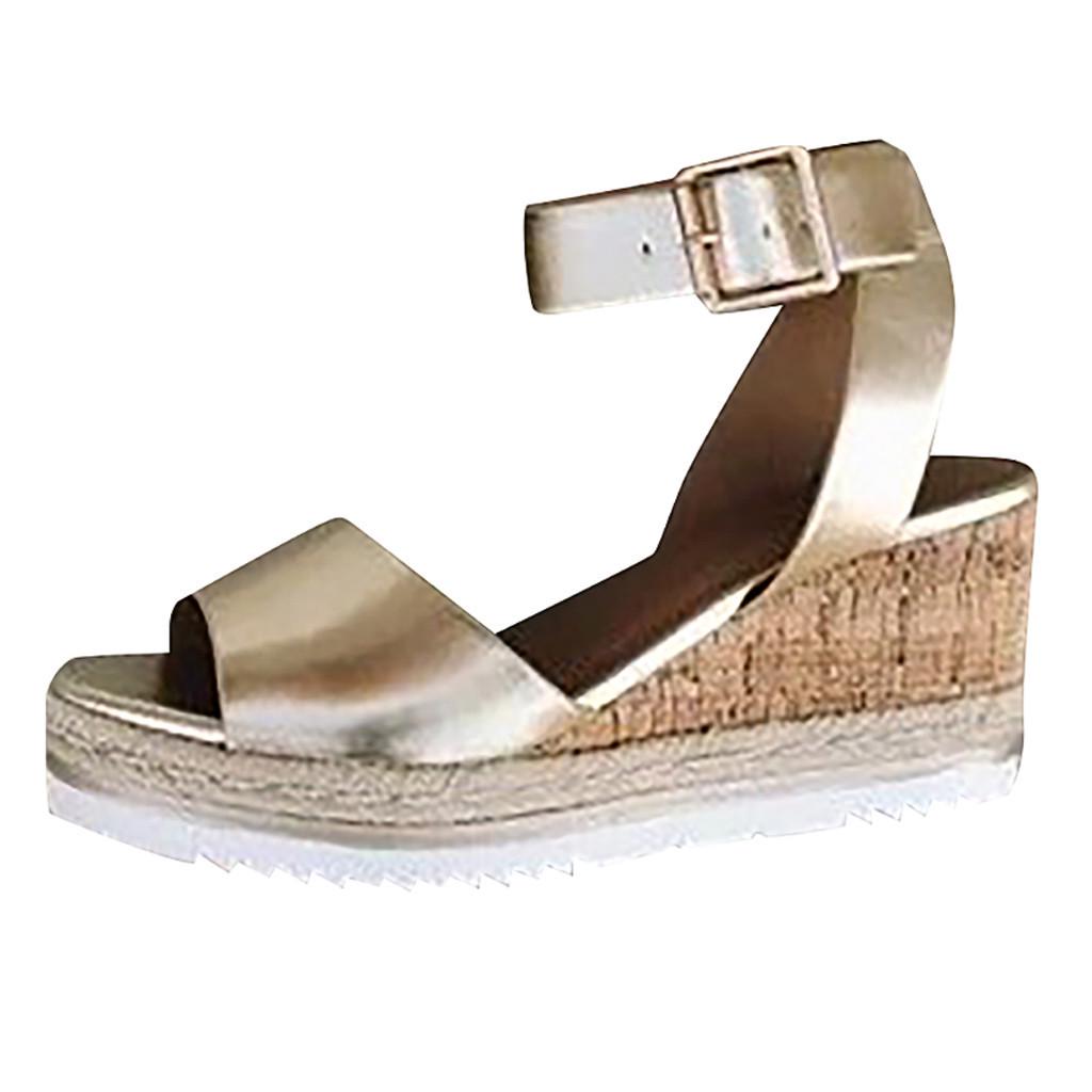 Женские босоножки на платформе 2024 года, горячая распродажа, женские кожаные босоножки на танкетке, роскошные пляжные туфли на низком каблуке с ремешком на щиколотке, сандалии