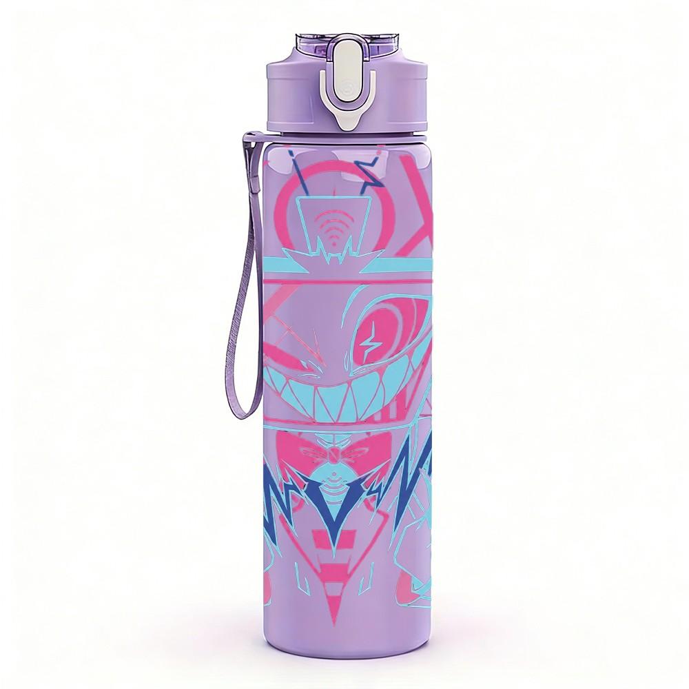 1PC Colorful Graphic 750ml sports water bottle leakproof straw lid outdoor office home