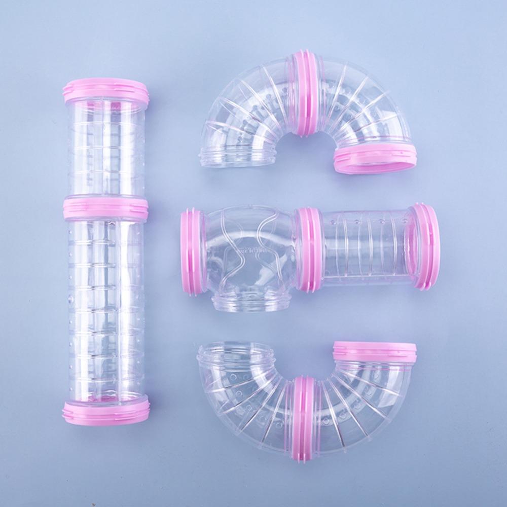 Transparent Hamster Tunnel Tubes Set 5.5cm Diam Hamster Coop External Pipelines Small Pet Supplies