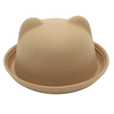 Bowler Jk Top Hat Varsity Kids Jazz Hat Bear Felt Hat Cute Sun Hat Parent-Rebenok