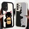 Чехол для телефона для Samsung Galaxy A17 A16 A15 A14 A13 Черный Кот Мультяшный Милый A56 A36 A26 A55 A35 A25 A54 A34 A24 A53 A33 A23 A07 A06