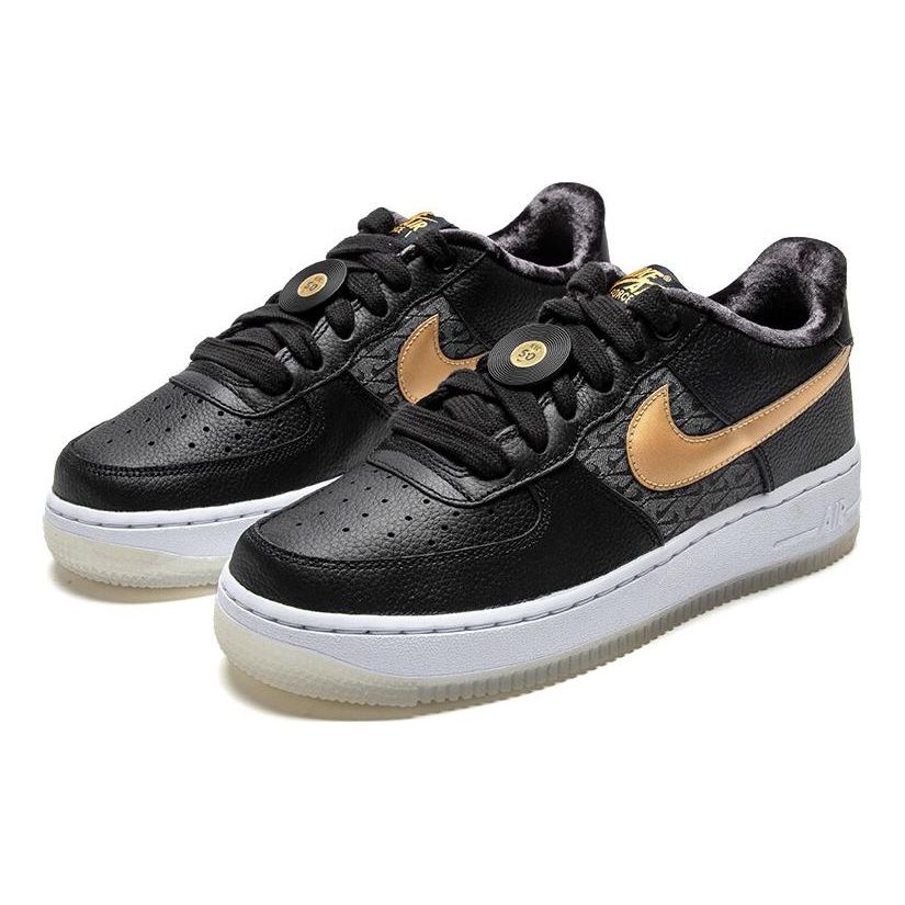 Nike Air Force 1 Low Premium GS Bronx Origins - 50th Anniversary Kids Sneakers Black Metallic-Gold White FN6977-010