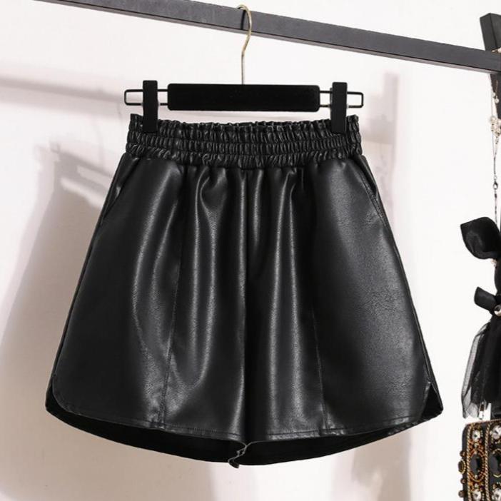 DIMANAF 2024 Большие размеры осень-зима шорты женские трапециевидные новые повседневные мягкие широкие брюки из искусственной кожи свободные короткие брюки