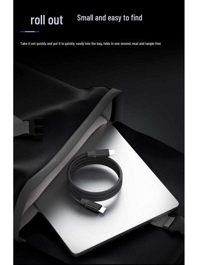 Магнитный кабель USB-C 100 Вт, совместимый с Apple, алюминиевый сплав с 48 жилами для автомобилей