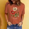 2024 женские футболки с 3D цветочным принтом, топ, короткий пуловер с рукавами, летняя модная повседневная футболка большого размера с круглым вырезом, женская одежда