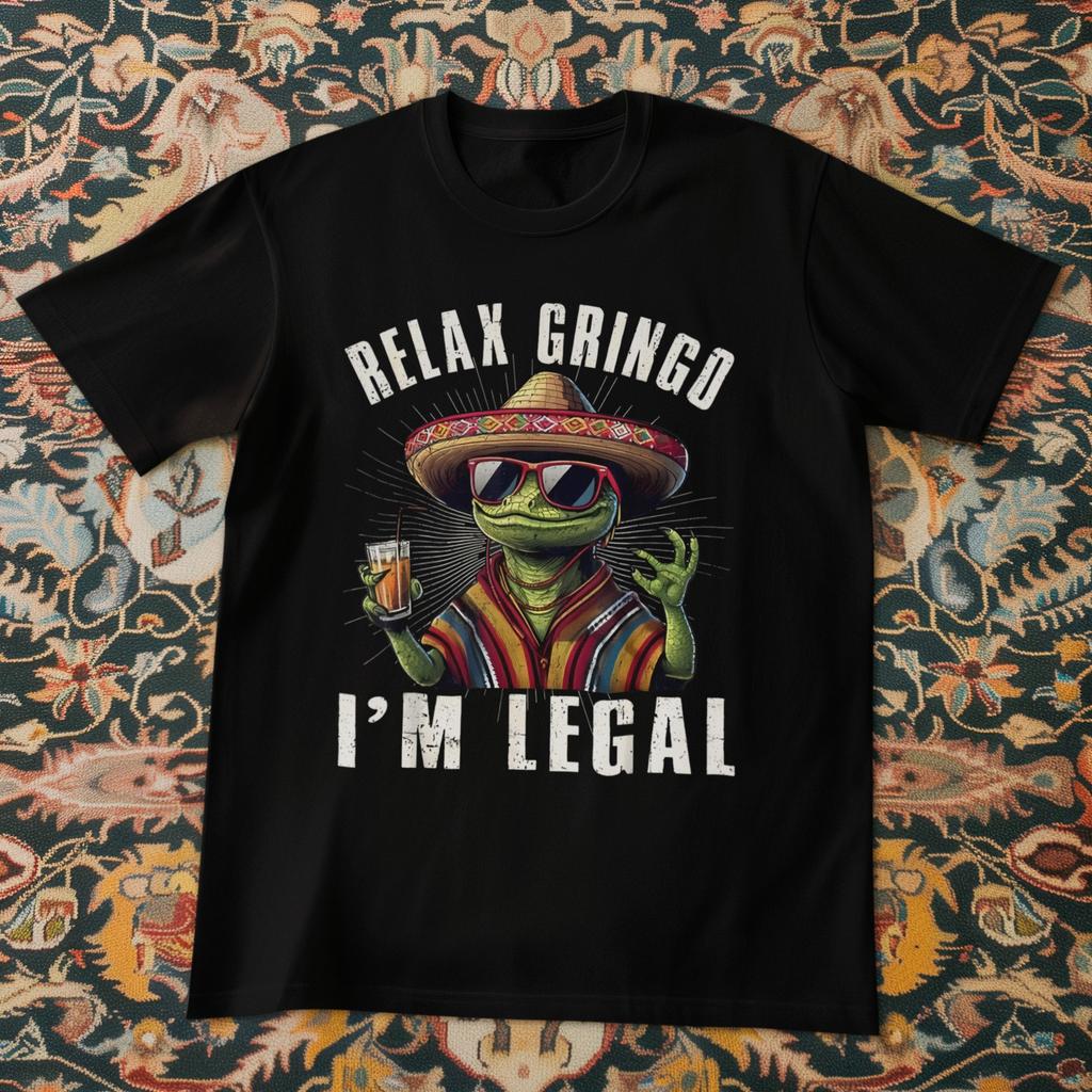 Relax Gringo I’m Legal Shirt Funny Lizard Mexican Humor Unisex Gift