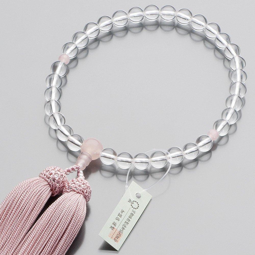 Магазин буддийского алтаря Takita Shoten Kyoto, четки для женщин, натуральный кристалл красного кварца, 8 мм, кисточка из чистого шелка, в комплекте с мешочком для бусин, можно использовать