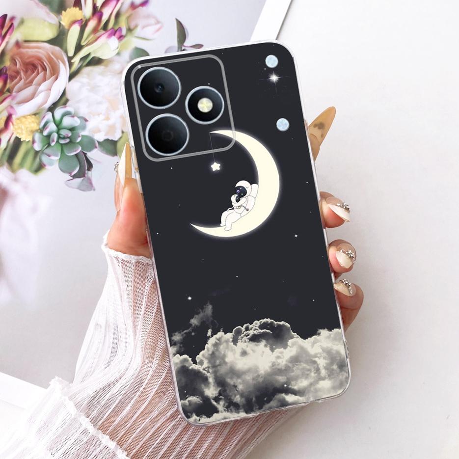 Чехол для Realme Note 80 4G RMX5388 Милый Кот Цветы Рисованный Чехол Мягкий Силиконовый Чехол Для Realme Note 80 Note80 Задняя Крышка Fundas