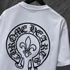 GZ-8933 CHROME HEARTS 2025 Летняя новая высококачественная хлопковая свободная футболка с круглым вырезом большого размера для мужчин и женщин, парная футболка