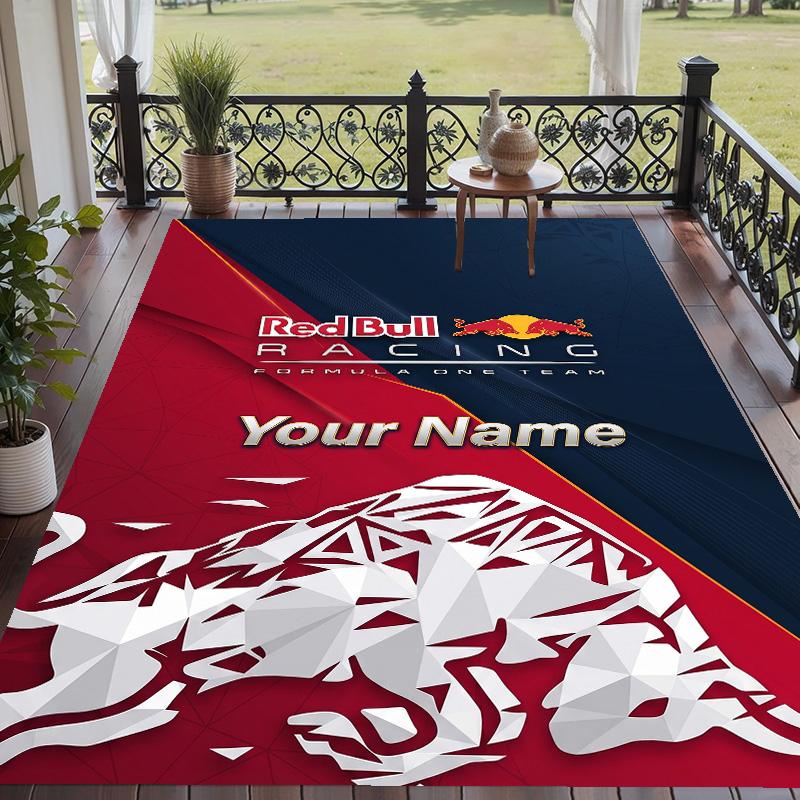 Ковер с индивидуальной печатью Red Bull Racing Нескользящий напольный ковер для декора домашней комнаты