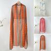 Beach Sunscreen Shawl with Chinese Ethnic Print UV Protection Buckle Design Beach Shawl for Outdoor Activities Cycling Vacation