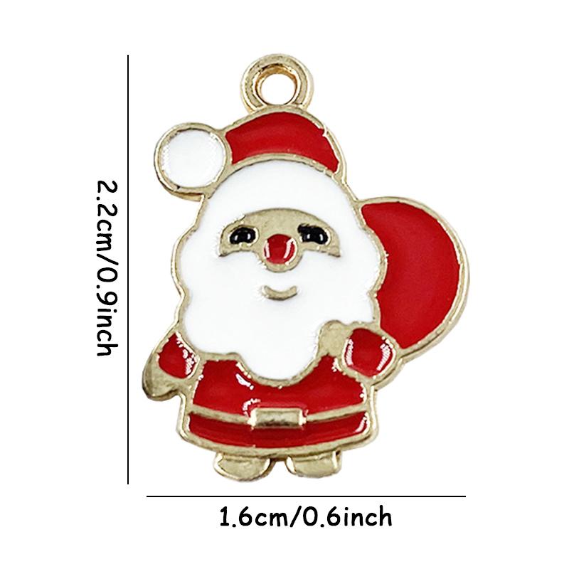 10 шт. Эмалевая подвеска в виде колокольчика и рождественской елки, шармы в виде Санты и снежинки, сделай сам, рождественский подарок, ожерелье, браслет, аксессуары, атрибуты для вечеринки