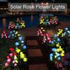 HeadeSolar Rose Light LED Garden Decoration Simulation Outdoor Waterproof Courtyard ParkGround Insertion Lawn Light
