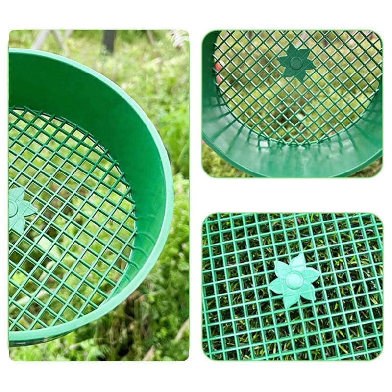 2 шт. Садовое сито для почвы Ведро Экран Садовое просеивающее оборудование Сепаратор камней и почвы Инструмент для просеивания компоста Пластиковая текстура