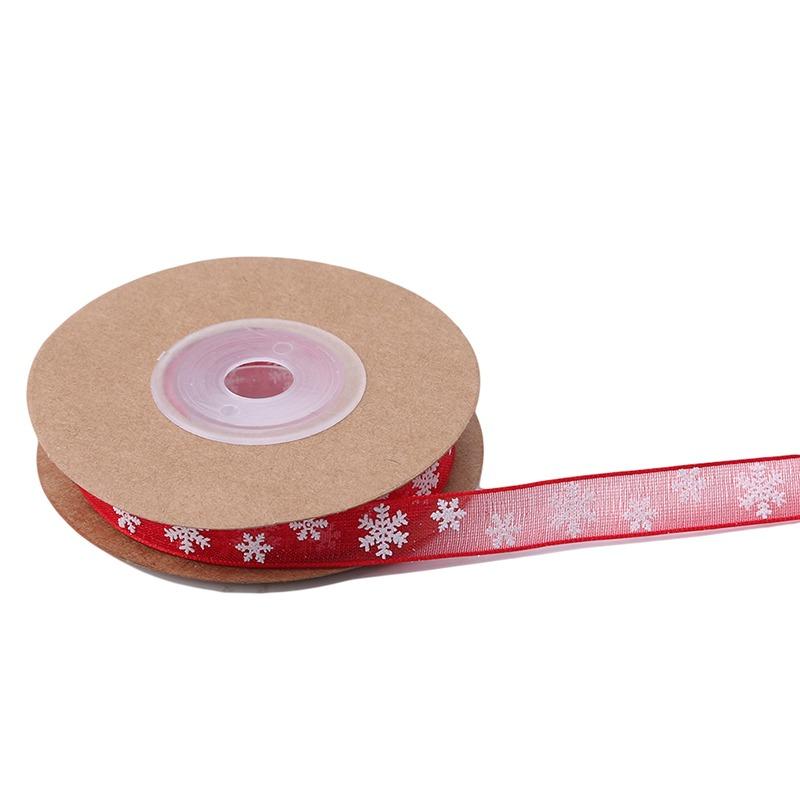 Рождественская органза лента ленты снежинки ручная работа DIY упаковка подарков украшение венок домашний декор