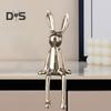Sitting Rabbit Figurine Long Ears Bunny Resin Statue Sculpture Home Office Bookshelf Desktop Animal Decoration Ornament
