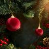 10/20 шт. Рождественские шары бархатные елочные подвесные украшения с лентой свадьбы дни рождения домашнее праздничное украшение